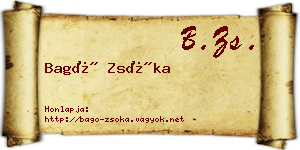 Bagó Zsóka névjegykártya